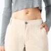 Pantalon cargo en toile de coton pour femme, coupe décontractée Pantalon cargo en toile de coton pour femme, coupe décontractée