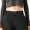 Pantalon cargo en toile de coton pour femme, coupe décontractée