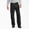 Pantalon de charpentier en toile de coton délavée à coupe décontractée