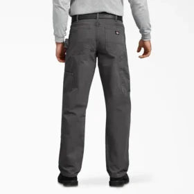Pantalon de charpentier en toile de coton délavée à coupe décontractée