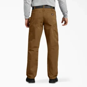 Pantalon de charpentier en toile de coton délavée à coupe décontractée