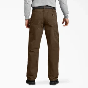 Pantalon de charpentier en toile de coton délavée à coupe décontractée