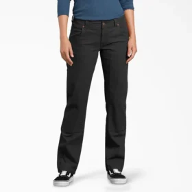 Pantalon de charpentier en toile de coton pour femme, coupe décontractée et extensible