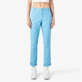 Pantalon de menuisier slim droit à ourlet roulé pour femme