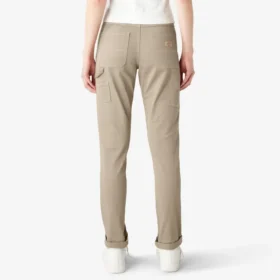 Pantalon de menuisier slim droit à ourlet roulé pour femme