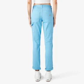 Pantalon de menuisier slim droit à ourlet roulé pour femme