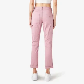 Pantalon de menuisier slim droit à ourlet roulé pour femme