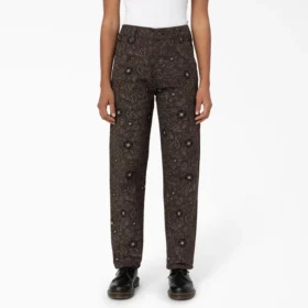 Pantalon Ellis en toile de coton imprimé floral pour femme