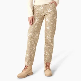 Pantalon Ellis en toile de coton imprimé floral pour femme