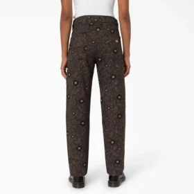 Pantalon Ellis en toile de coton imprimé floral pour femme