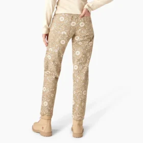 Pantalon Ellis en toile de coton imprimé floral pour femme
