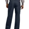 Pantalon en sergé à taille confortable, coupe décontractée et jambes droites