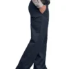 Pantalon en sergé à taille confortable, coupe décontractée et jambes droites