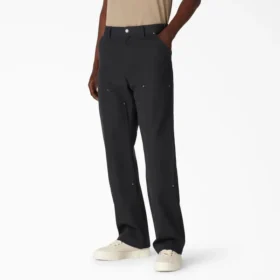 Pantalon en toile de coton à coupe décontractée avec Double Knee