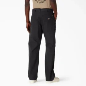 Pantalon en toile de coton à coupe décontractée avec Double Knee
