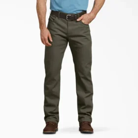 Pantalon en toile de coton Flex à coupe classique