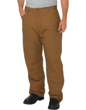 Pantalon en toile de coton isolé, coupe ample et jambes droites, ignifuge