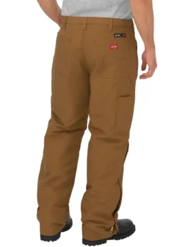 Pantalon en toile de coton isolé, coupe ample et jambes droites, ignifuge