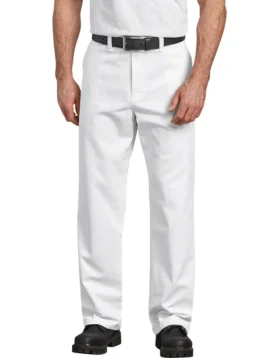 Pantalon industriel à coupe ample et devant plat