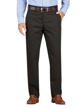 Pantalon kaki à coupe droite et jambes fuselées