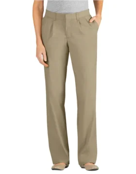 Pantalon pour femme à coupe décontractée, jambes droites et plis sur le devant