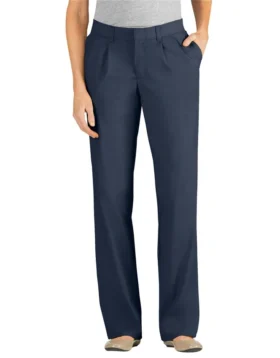 Pantalon pour femme à coupe décontractée, jambes droites et plis sur le devant