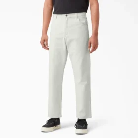 Pantalons de charpentier en toile de coton délavée à la pierre, coupe décontractée