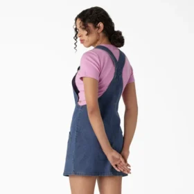 Robe-salopette en denim coupe classique pour femme