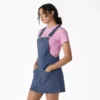 Robe-salopette en denim coupe classique pour femme Robe-salopette en denim coupe classique pour femme