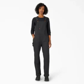 Salopette à bretelles en toile de coton pour femme, coupe droite