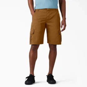 Shorts cargo en coton duck à coupe décontractée Flex, 28 cm