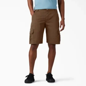 Shorts cargo en coton duck à coupe décontractée Flex, 28 cm