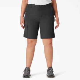 Shorts cargo slim fit rafraîchissant pour femmes grandes tailles, 25 cm