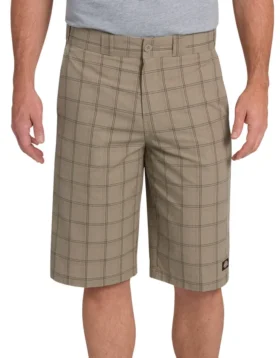 Shorts à carreaux 13&Prime; coupe classique avec poches multifonctions