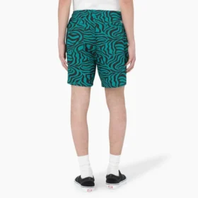 Shorts à cordon de serrage coupe moderne à imprimé zèbre, 15 cm