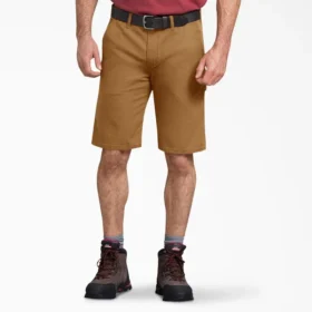 Shorts de charpentier en toile de coton Flex, coupe régulière, 28 cm