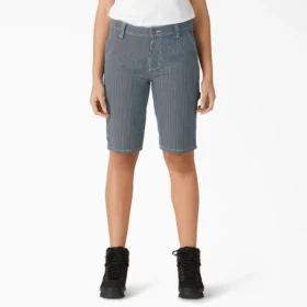 Shorts de menuisier à rayures Hickory coupe décontractée pour femme, 28 cm Shorts de menuisier à rayures Hickory coupe décontractée pour femme, 28 cm