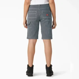 Shorts de menuisier à rayures Hickory coupe décontractée pour femme, 28 cm Shorts de menuisier à rayures Hickory coupe décontractée pour femme, 28 cm
