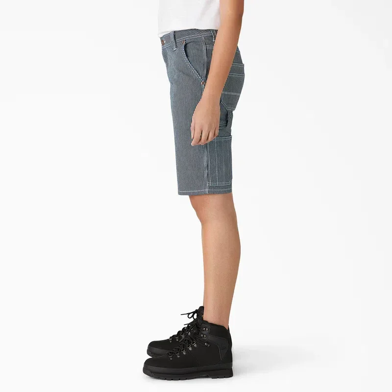 Shorts de menuisier à rayures Hickory coupe décontractée pour femme, 28 cm Shorts de menuisier à rayures Hickory coupe décontractée pour femme, 28 cm