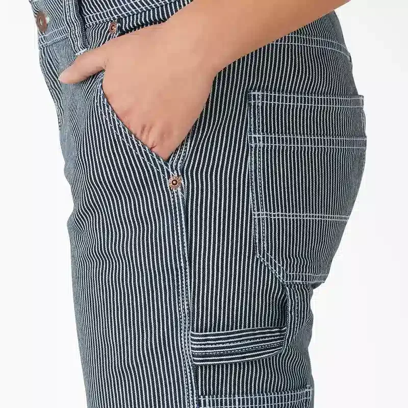Shorts de menuisier à rayures Hickory coupe décontractée pour femme, 28 cm Shorts de menuisier à rayures Hickory coupe décontractée pour femme, 28 cm