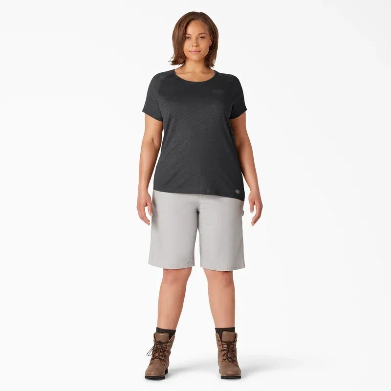 Shorts à manches courtes et poche pour femmes, taille grande Shorts à manches courtes et poche pour femmes, taille grande