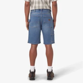 Shorts utilitaires en denim, 28 cm