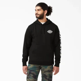Sweat à capuche en polaire avec logo sur la manche