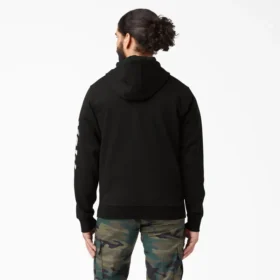 Sweat à capuche en polaire avec logo sur la manche