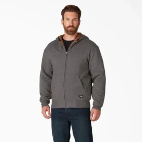 Sweat à capuche zippé intégral doublé de polaire à poils longs