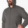 Sweat à capuche zippé intégral doublé de polaire à poils longs Sweat à capuche zippé intégral doublé de polaire à poils longs