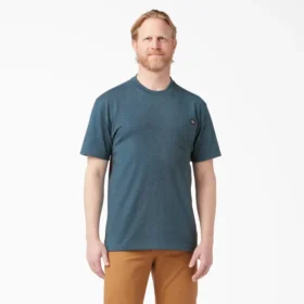 T-shirt à manches courtes et poche en jersey épais chiné