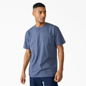 T-shirt à manches courtes et poche en jersey épais chiné