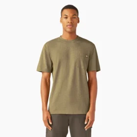 T-shirt à manches courtes et poche en jersey épais chiné