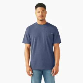 T-shirt à manches courtes et poche en jersey épais chiné
